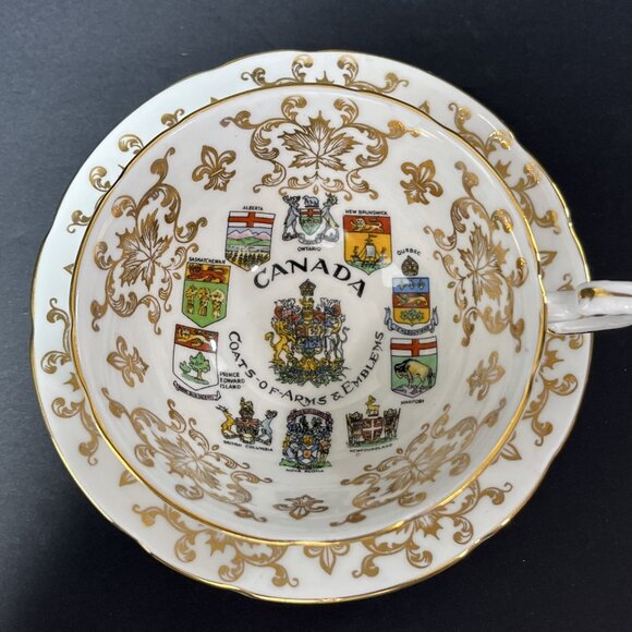 Paragon Tea Cup And Saucer Canada Coats Of Arms & Emblems Fine Bone China UK - Picture 7 of 16